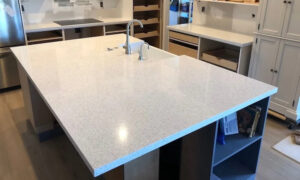 sparkling white quartz worktops