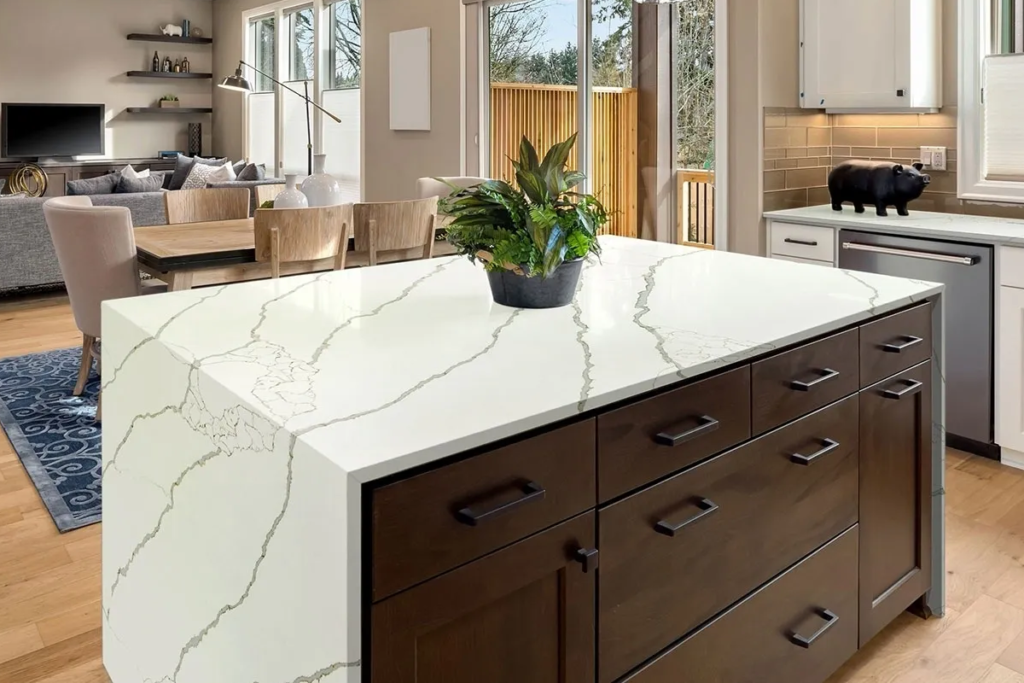 calacatta laza gold quartz countertop