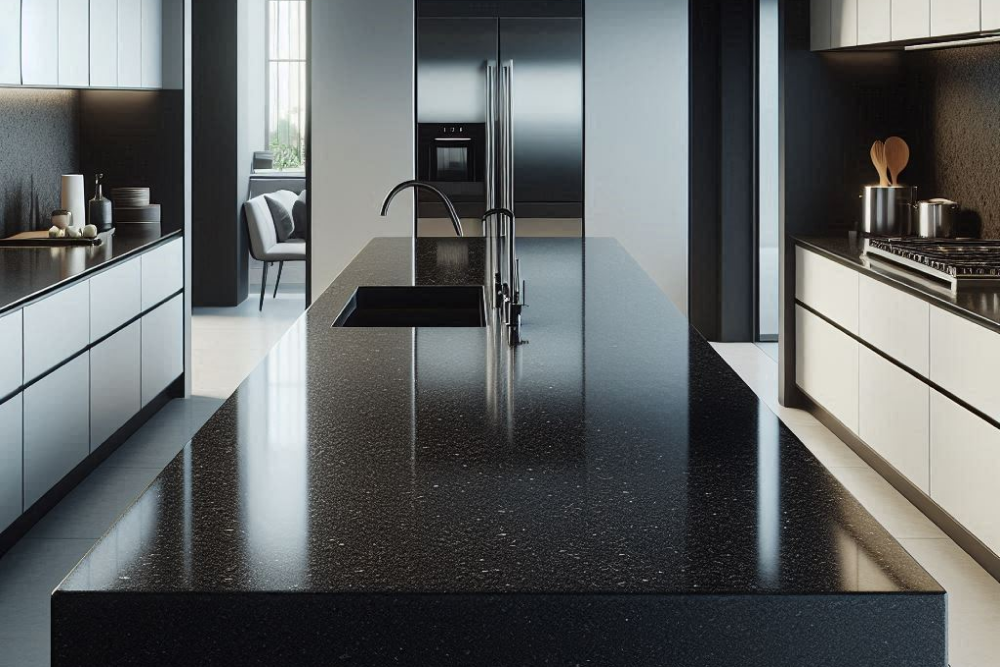 black granite countertops