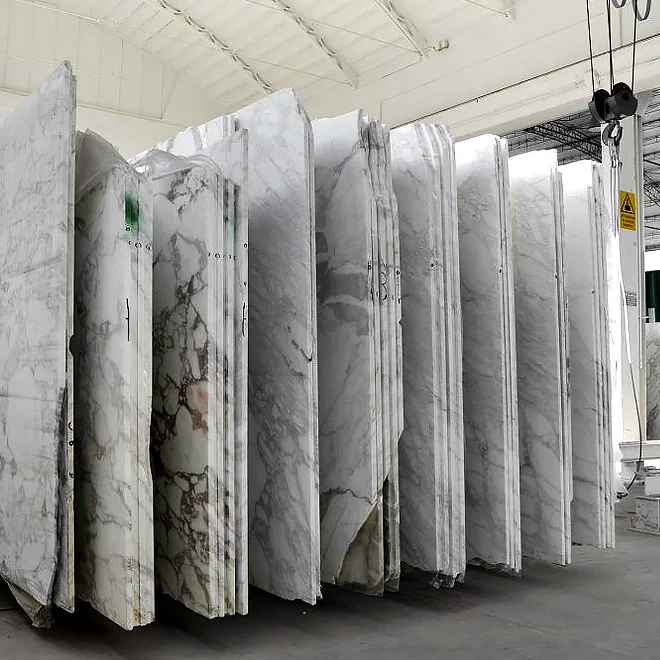 natural stone slabs in warehouse