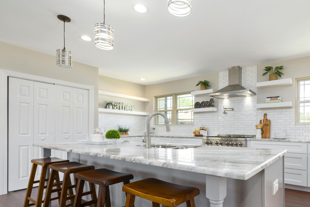 white marble countertops