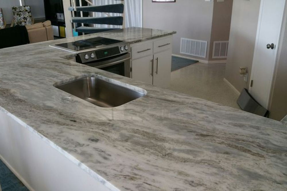 Leathered fantasy brown granite countertop