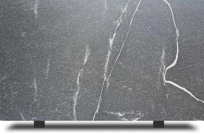 honed silver grey granite slab