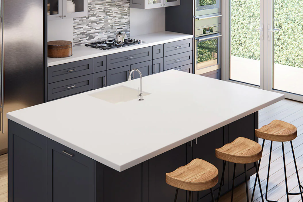 pure white quartz worktop