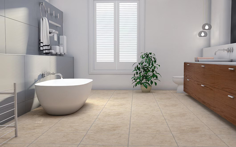 travertine bathroom floors